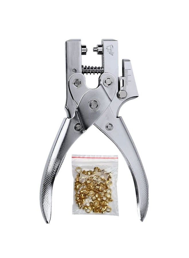 cartogivz Multi-Function Hole Punch Pliers with 100 Metal Eyelets for Leather, Clothes & Belts - Image 1